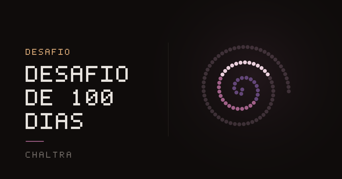 100 dias de um desafio diário contados em células que se enchem