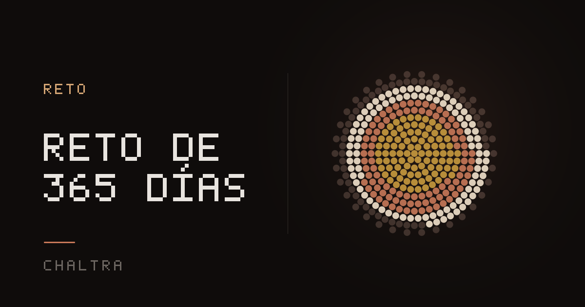Cuadrícula de puntos de un año llena en tres cuartas partes