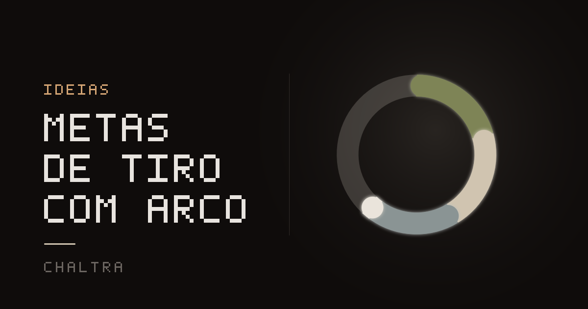 Anel se fechando como um alvo a cada flecha e meta de tiro com arco anotada