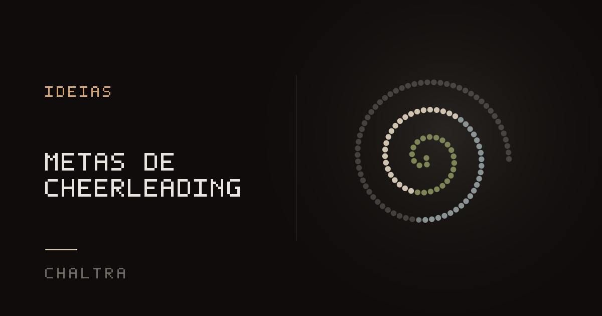 Espiral de pontos se abrindo como um pompom a cada treino de cheerleading marcado