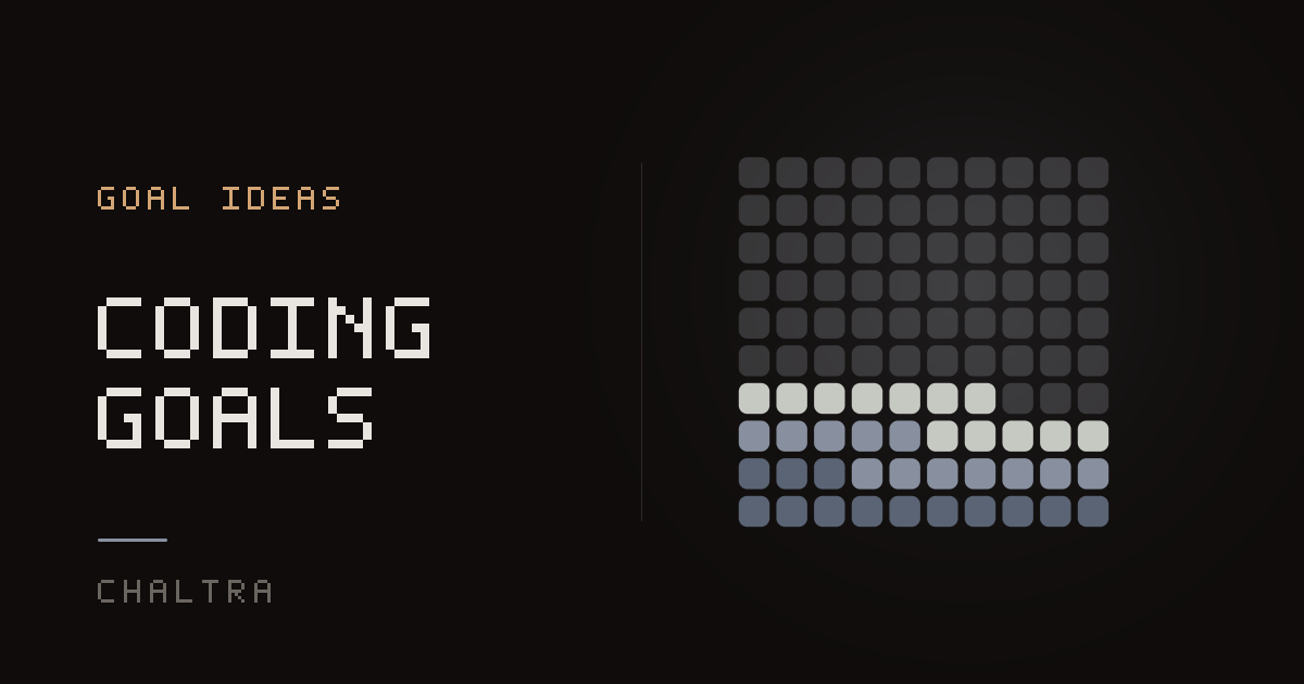 Grid of 100 squares filling as days of coding are ticked off
