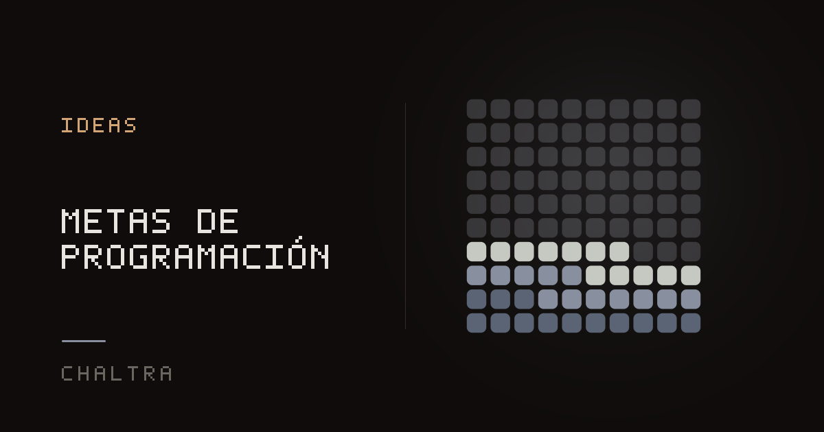 Cuadrícula de 100 cuadros que se llena con cada día de programación marcado