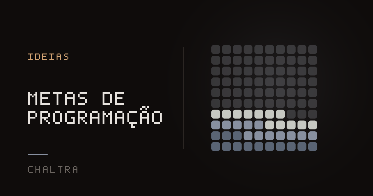 Grade de 100 quadrados enchendo a cada dia de programação marcado