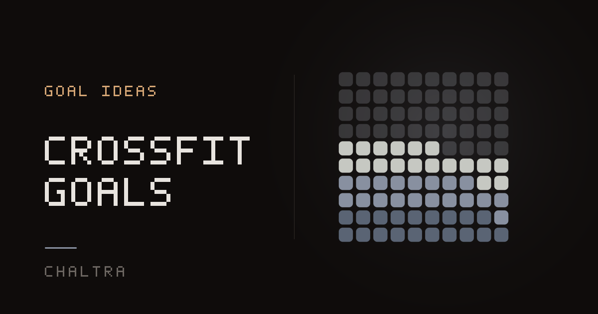 Grid of squares filling as CrossFit classes and workout scores are logged