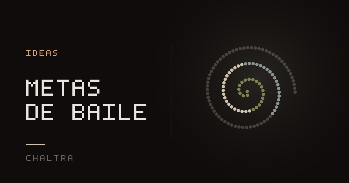 Espiral de puntos que se abre con las clases de baile y los días de práctica anotados