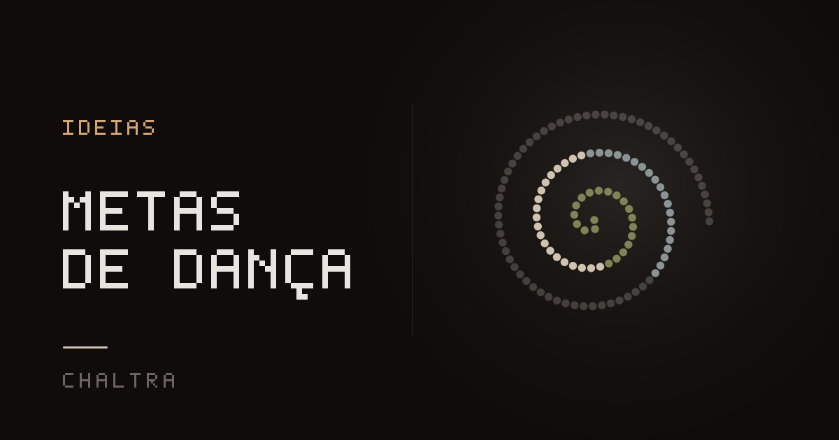 Espiral de pontos se abrindo com as aulas de dança e os dias de prática anotados