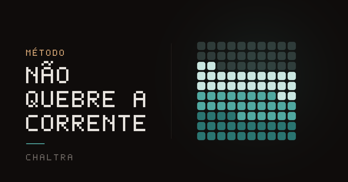 Calendário com dias cumpridos formando uma sequência sem falhas