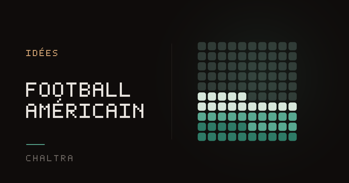 Grille de carrés qui se remplit comme un terrain de football américain au fil des objectifs et des répétitions notés