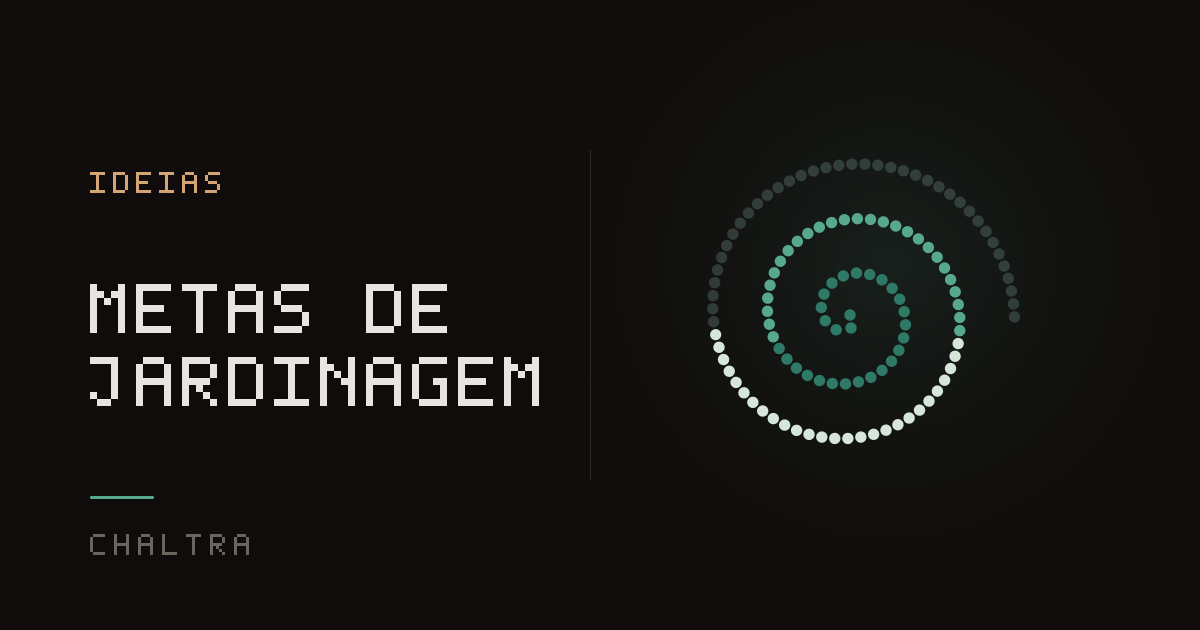 Espiral de pontos se enchendo um a um a cada dia de cuidado com a horta