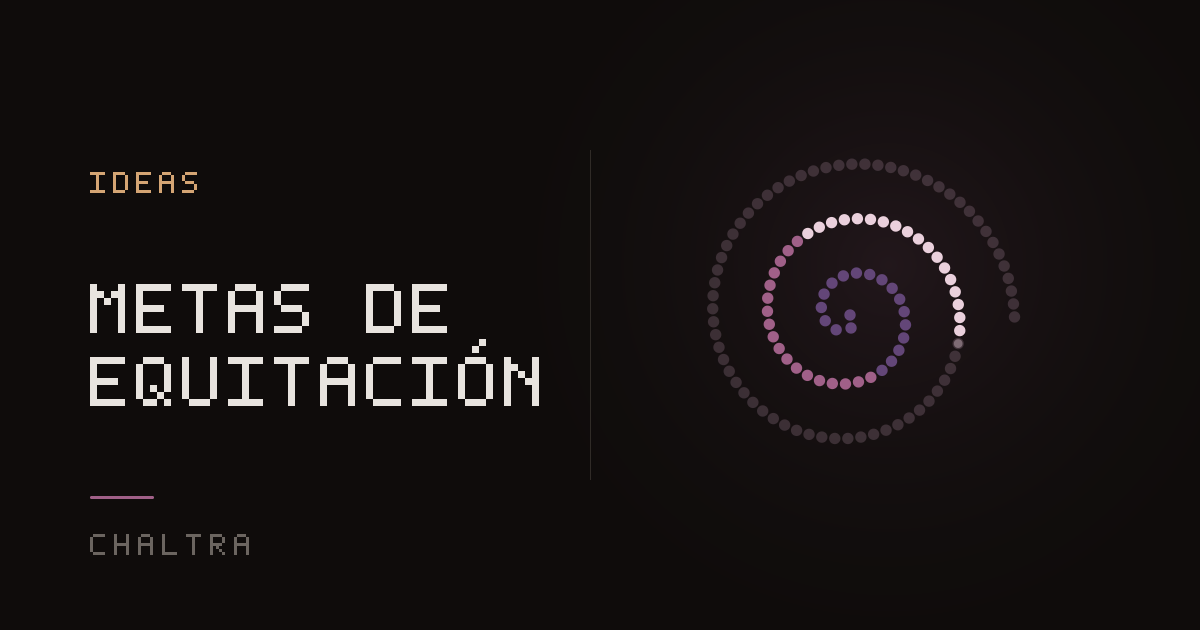 Espiral de puntos que se llena como un círculo en el picadero con cada meta de equitación cumplida