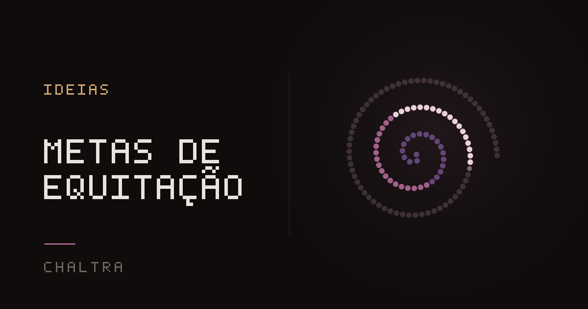 Espiral de pontos enchendo como um círculo no picadeiro a cada meta de hipismo cumprida