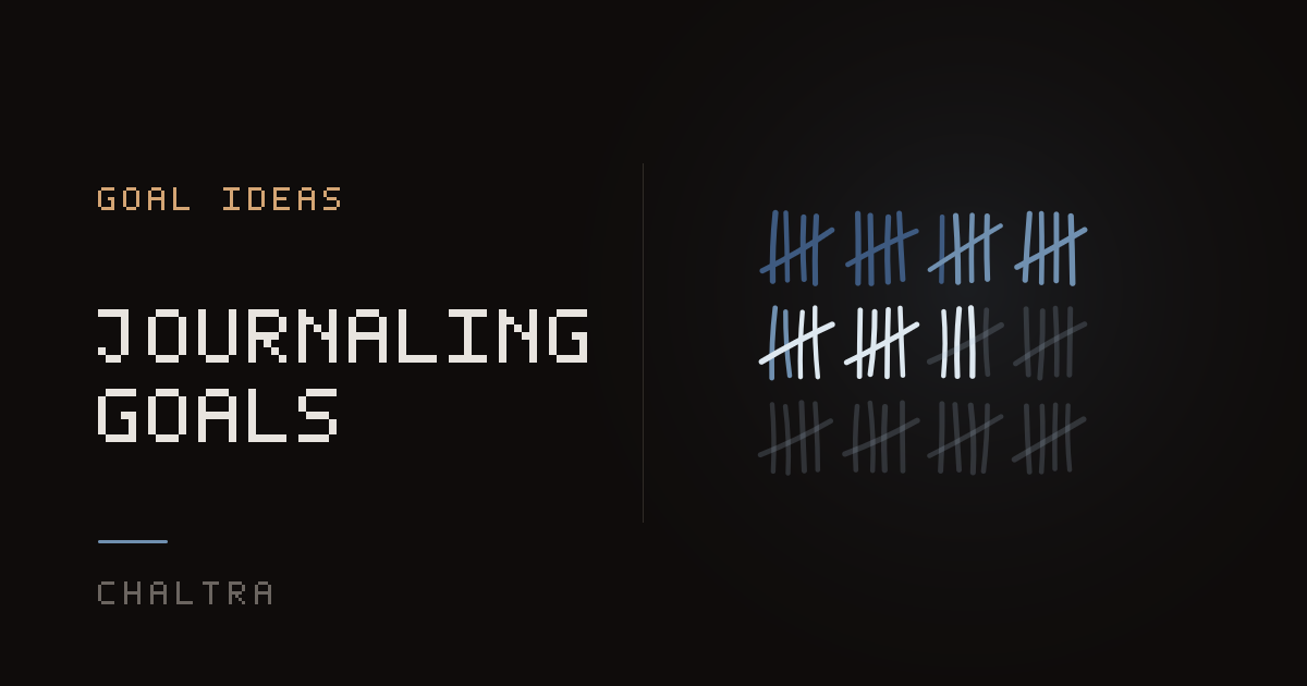 Tally marks adding one stroke for every day a daily journal entry is written