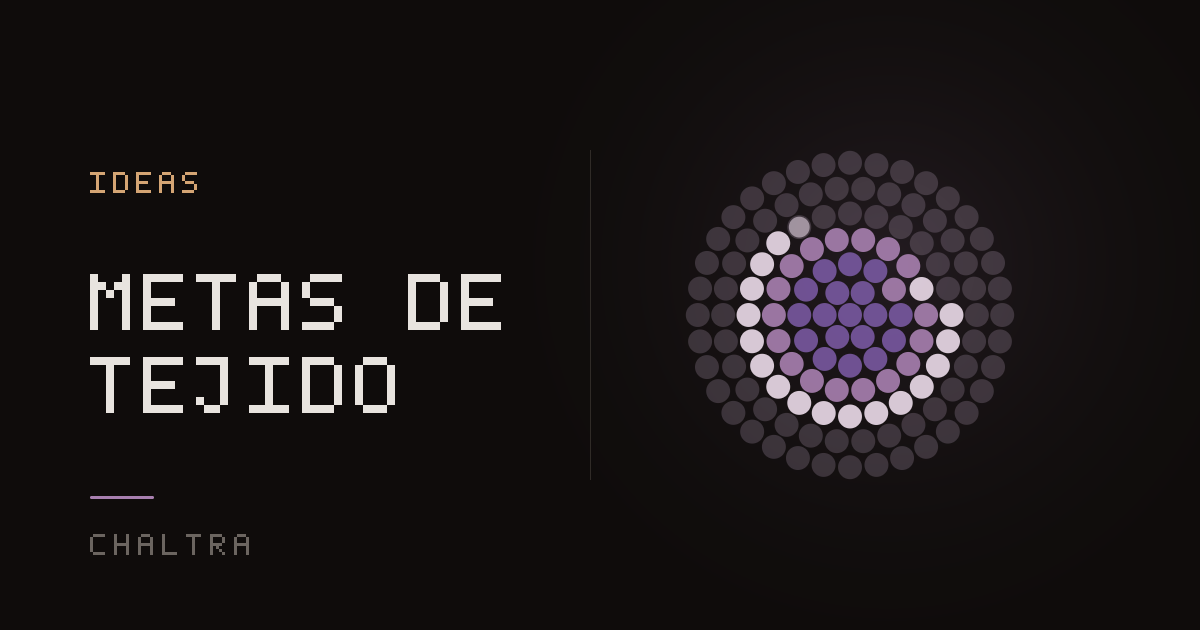 Cuadrícula de puntos que se llena punto por punto con cada hilera de una meta de tejido con agujas