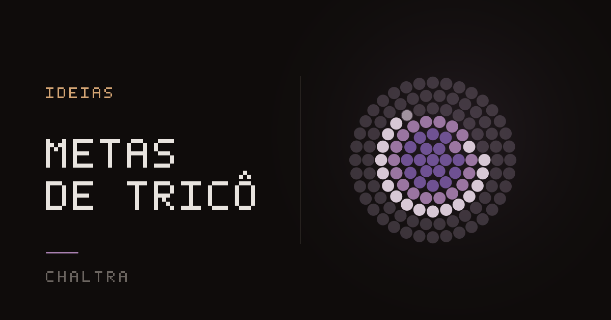 Grade de pontos sendo preenchida ponto a ponto a cada carreira de uma meta de tricô