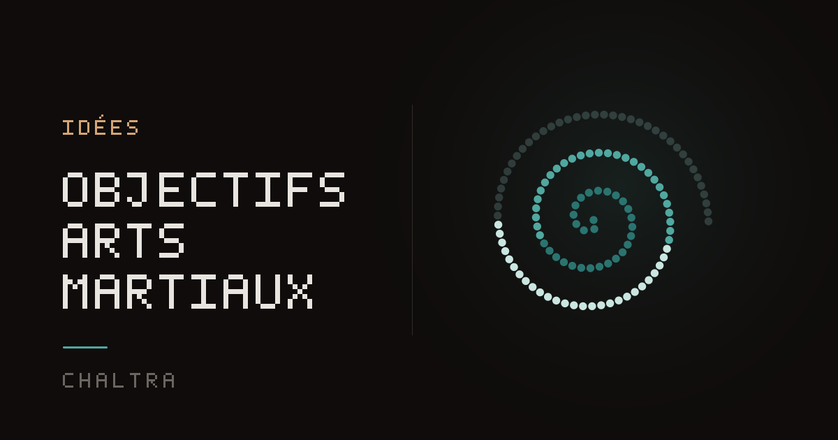 Spirale de points qui se remplit au fil des cours d'arts martiaux vers la prochaine ceinture