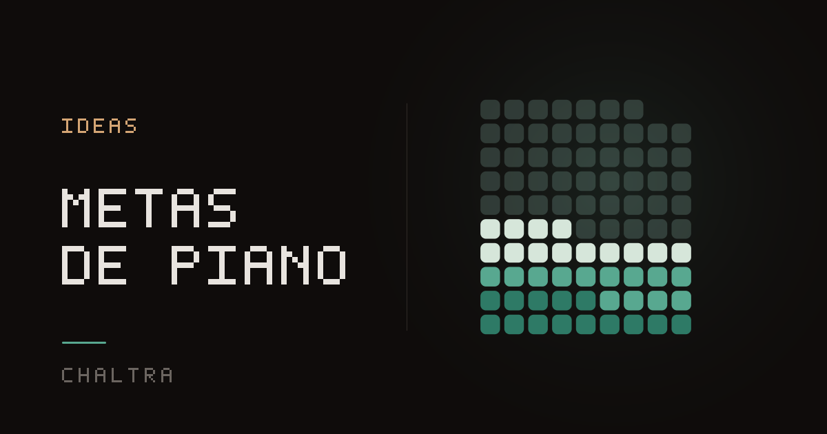 Cuadrícula de 88 cuadros que se llena con cada día de práctica de piano marcado