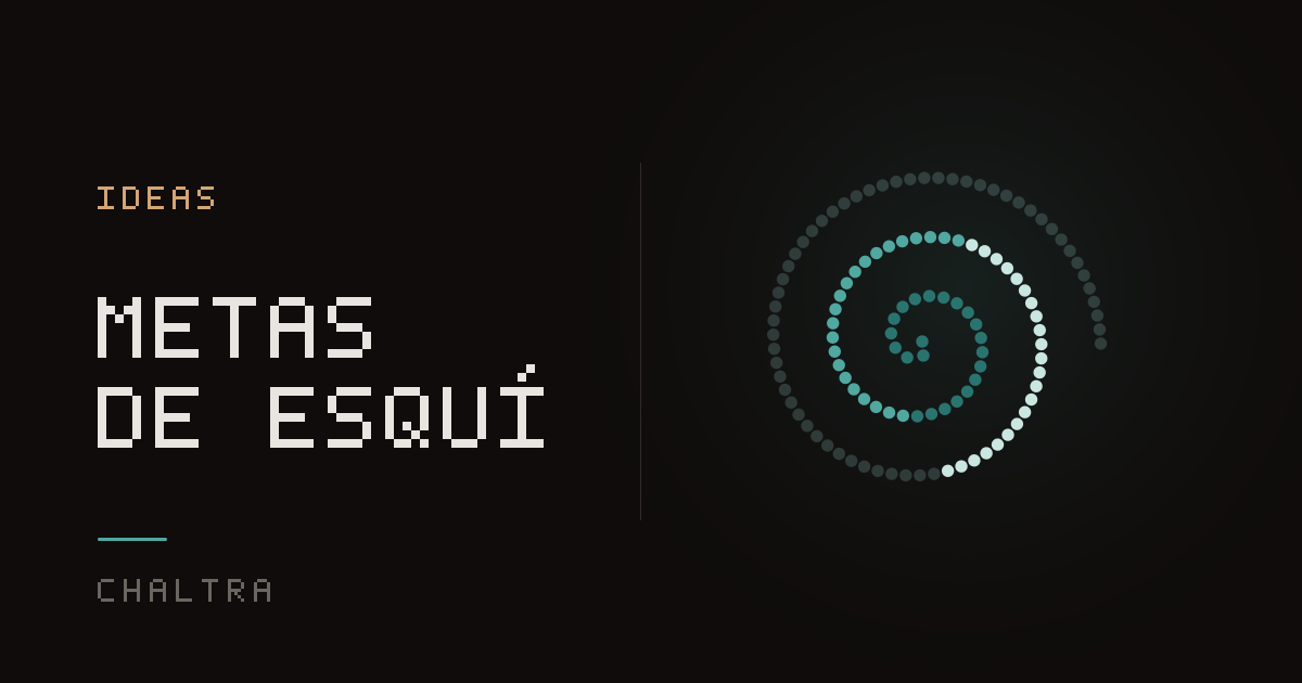 Espiral de puntos que se llena con los días de esquí de un invierno