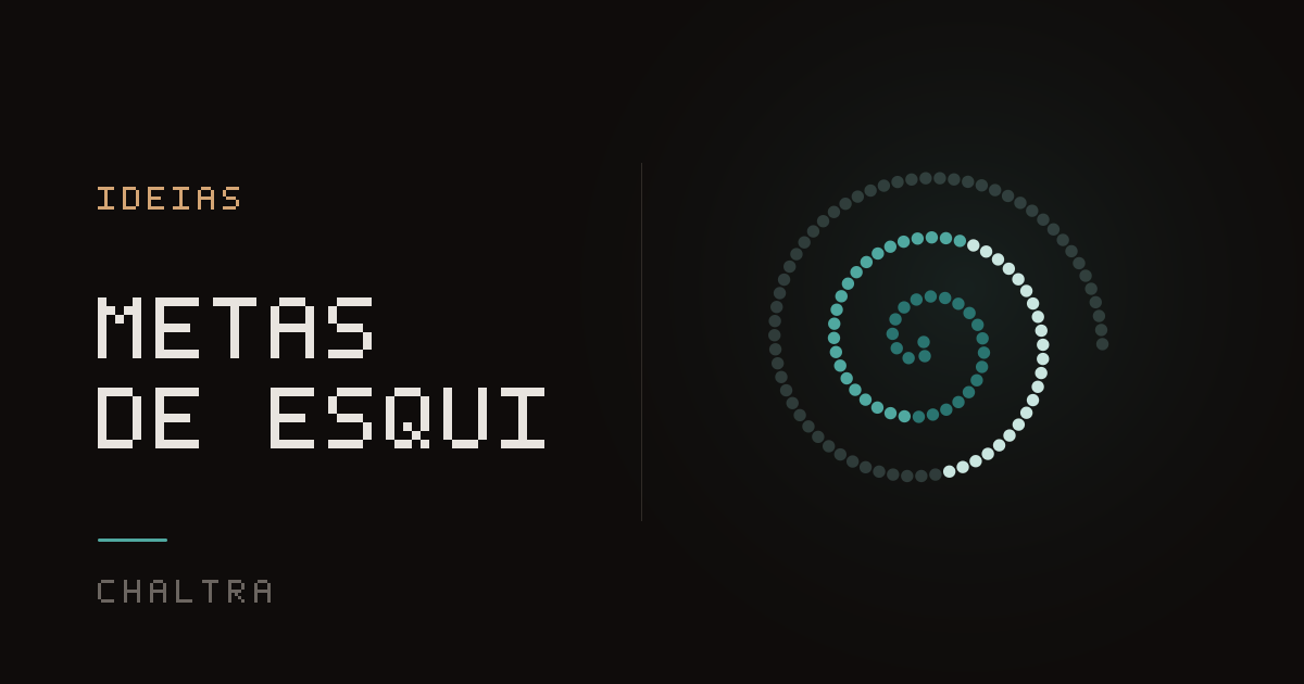 Espiral de pontos enchendo com os dias de esqui de um inverno