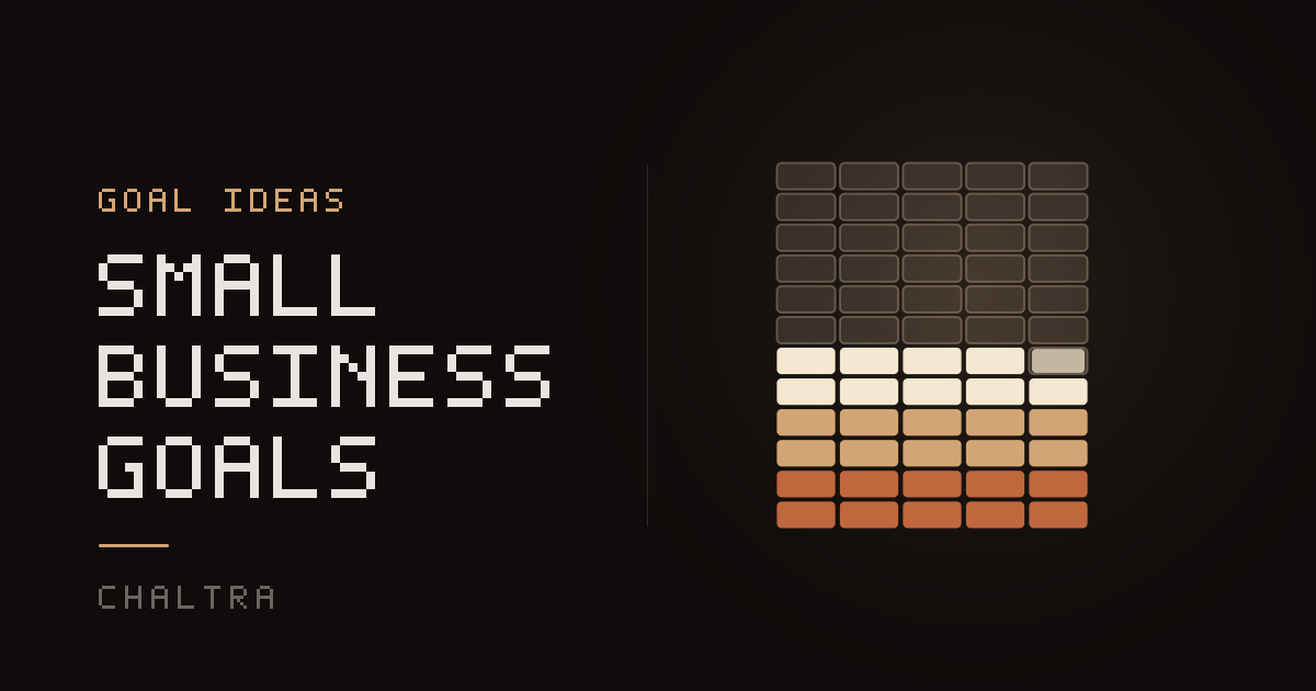 Brick wall built brick by brick as a small business owner logs each business goal