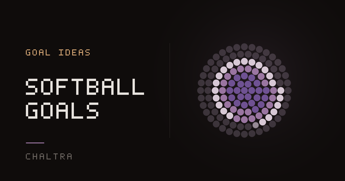 Dot grid filling as personal softball goals for swings, pitches and ground balls are logged