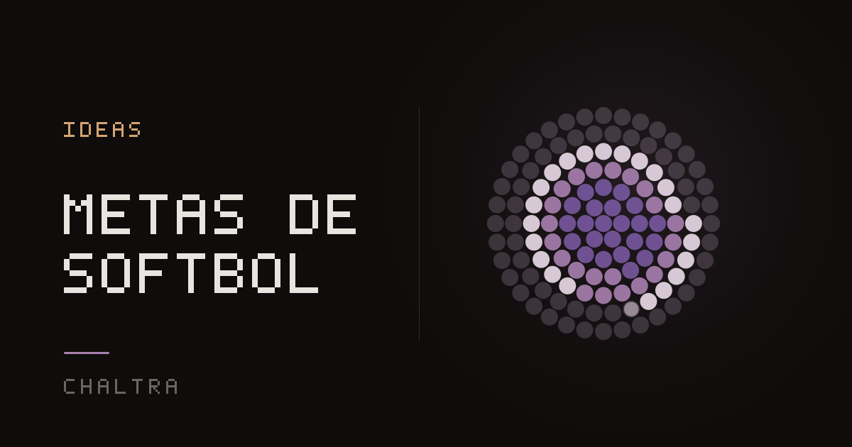 Cuadrícula de puntos que se llena con las metas personales de softbol anotadas en la práctica