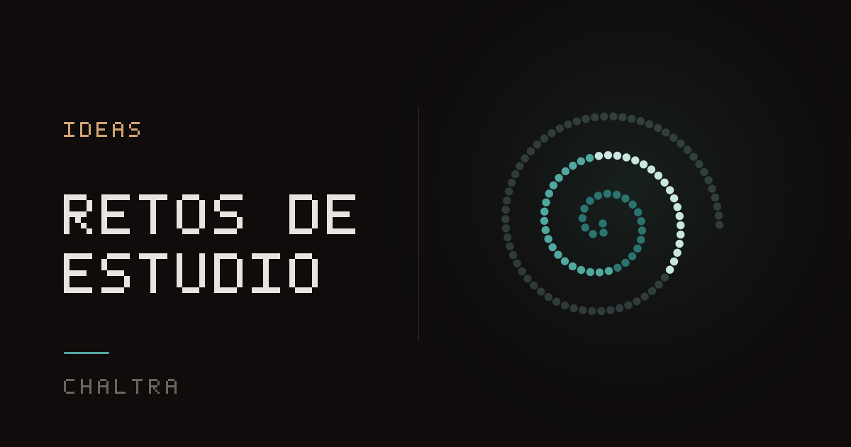Espiral a medio llenar, una celda por cada sesión de estudio