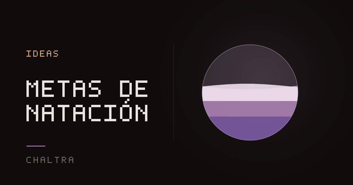 Ola que sube conforme se anotan los metros nadados hacia una meta