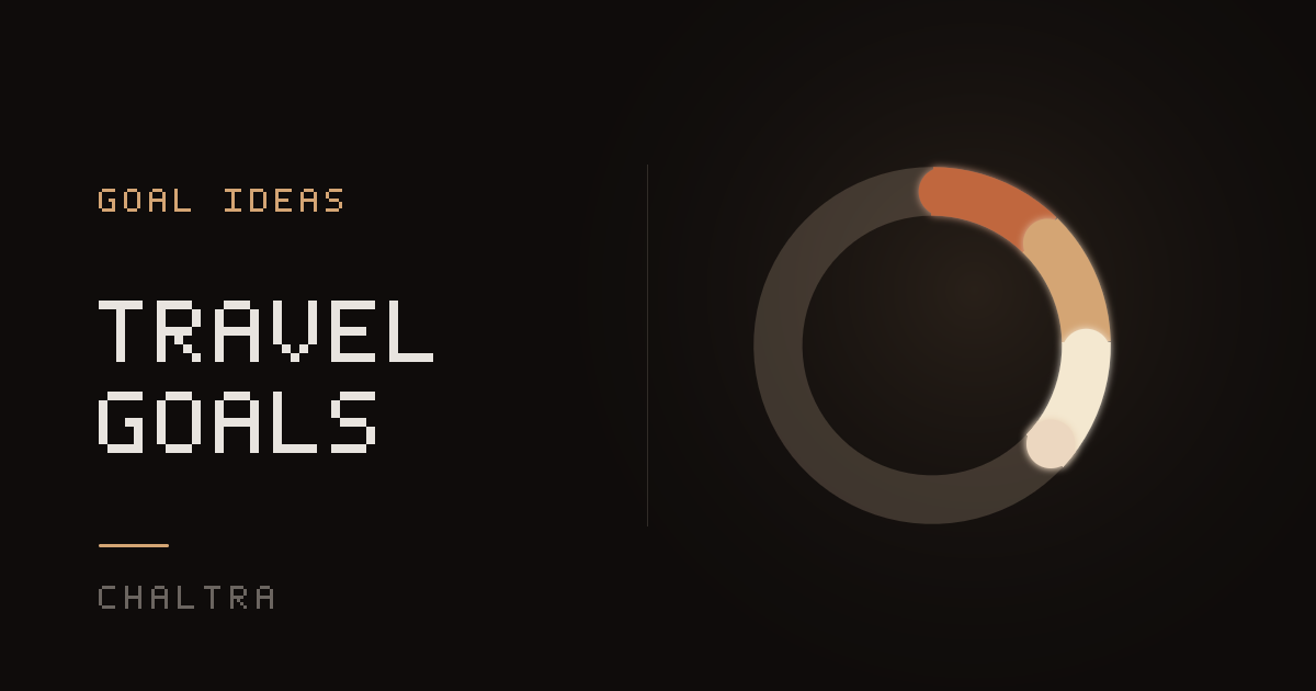 Ring closing around its circle as countries and nights away are added to a travel goal