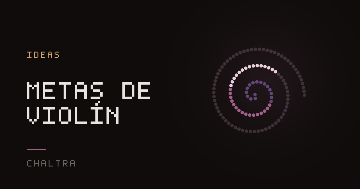 Espiral de puntos que se enrolla como la voluta de un violín con cada día de práctica marcado